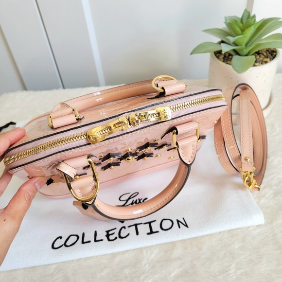 💕STUNNING LOUIS VUITTON Vernis Flowers Alma BB Rose Ballerine - Picture 8 of 16